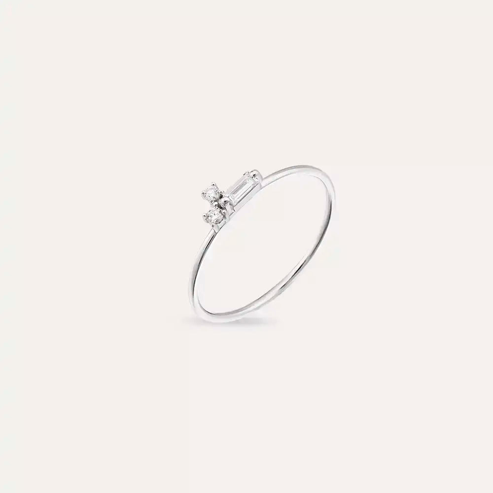 Seed 0.13 CT Pırlanta Taşlı Beyaz Altın Yüzük