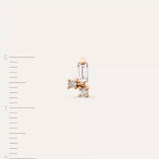 Micra 0.14 CT Baget Pırlanta Taşlı Rose Altın Mini Tek Küpe