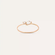 Seed 0.14 CT Baget Pırlanta Taşlı Rose Altın Yüzük