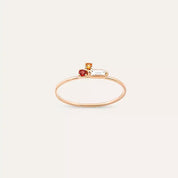 Micra  0.14 CT Multicolor Safir ve Baget Pırlanta Taşlı Yüzük