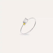 Micra 0.14 CT Yellow Safir ve Baget Pırlanta Taşlı Yüzük