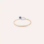 Seed 0.15 CT Blue Safir ve Baget Pırlanta Taşlı Yüzük