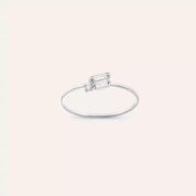 Seed 0.16 CT Baget Pırlanta Taşlı Beyaz Altın Yüzük