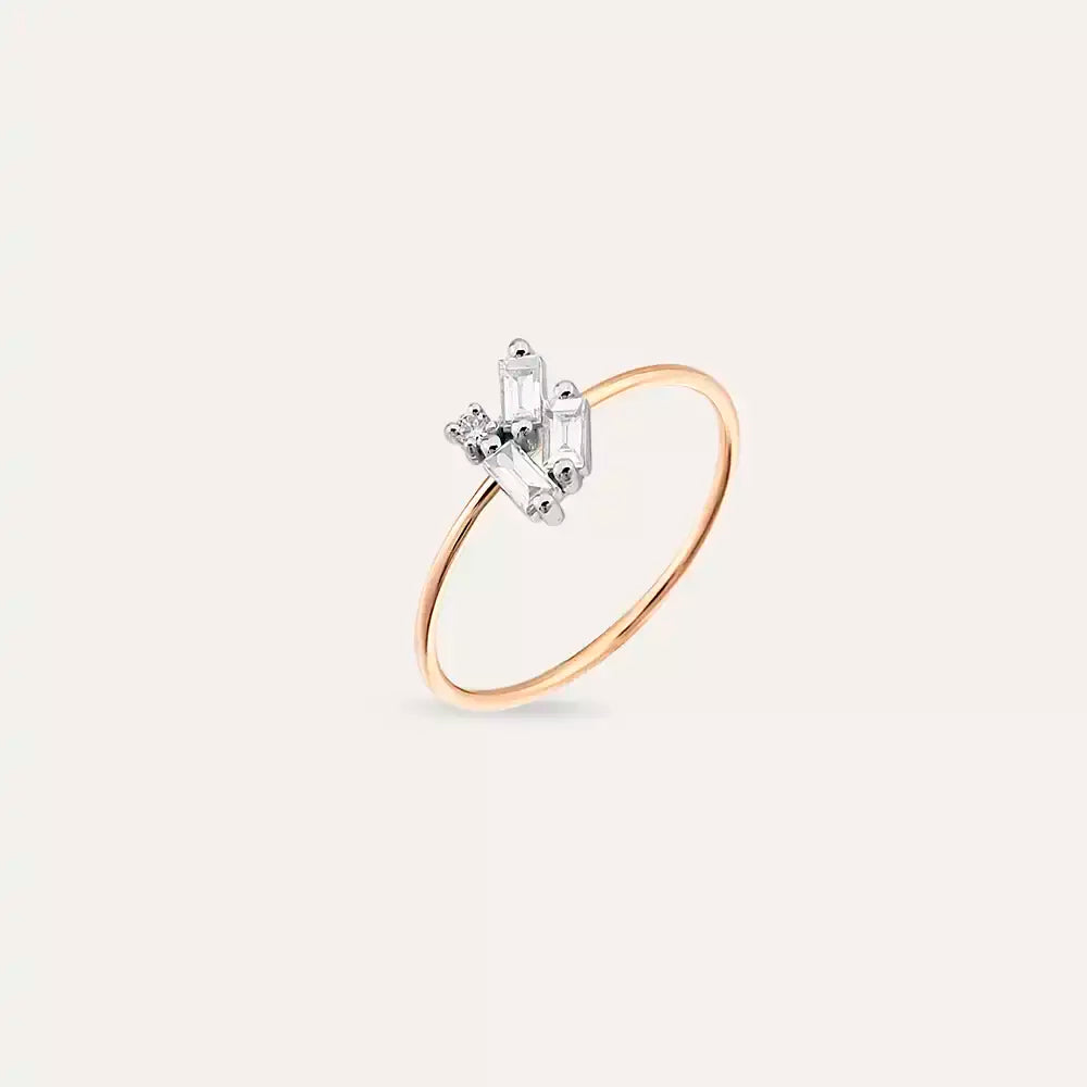 Micra 0.22 CT Baget Pırlanta Taşlı Yüzük