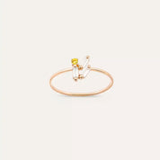 Seed 0.23 CT Yellow Safir ve Baget Pırlanta Taşlı Yüzük