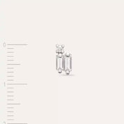 Micra Baget Pırlanta Taşlı Beyaz Altın Mini Tek Küpe