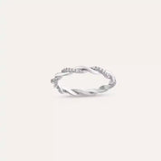 Seren Pırlanta Taşlı Beyaz Altın Sarmal Yüzük