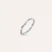 Seren Pırlanta Taşlı Beyaz Altın Sarmal Yüzük