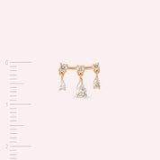 Shake Pırlanta Taşlı Rose Altın Tek Küpe