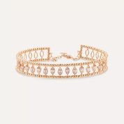 Shay Baget Kesim Pırlanta Taşlı Rose Altın Bileklik