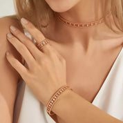 Shay Baget Kesim Pırlanta Taşlı Rose Altın Bileklik