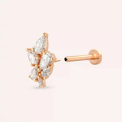 Sheaf Pırlanta Taşlı Rose Altın Piercing