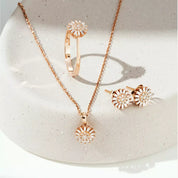 Shiny Baget Kesim Pırlanta Taşlı Rose Altın Kolye