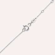 Shuttle Markiz Kesim Safir ve Pırlanta Taşlı Beyaz Altın Kolye