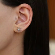 Shyne Pırlanta Taşlı Beyaz Altın Piercing