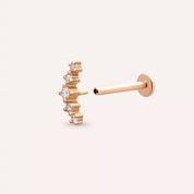 Shyne Pırlanta Taşlı Rose Altın Piercing