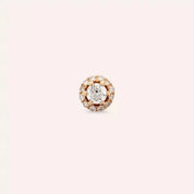 Sid Pırlanta Taşlı Rose Altın Tek Küpe