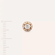 Sid Pırlanta Taşlı Rose Altın Tek Küpe