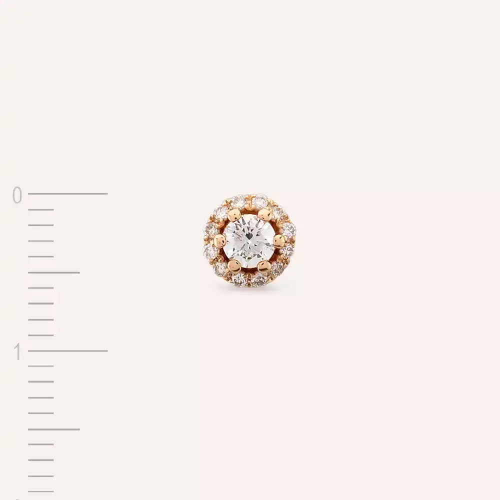 Sid Pırlanta Taşlı Rose Altın Tek Küpe