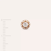 Sid Pırlanta Taşlı Rose Altın Tek Küpe