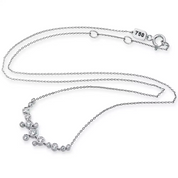 Sion Pırlanta Taşlı Beyaz Altın Kolye