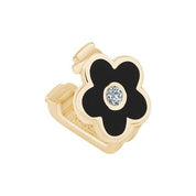 Siyah Çiçek 9Mm Bileklik Charm