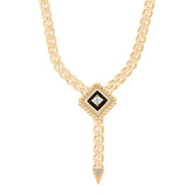 Siyah Karo Taşlı Gurmet Zincir