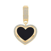 Siyah Mine Kalp Kolye Ucu Charm