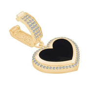 Siyah Mine Kalp Kolye Ucu Charm