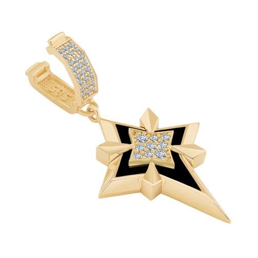 Siyah Mineli Taşlı Yıldız Charm