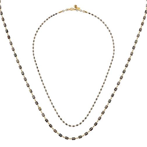 Siyah Silindir Altın Kolye