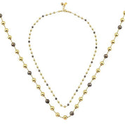 Siyah Top Renkli Altın Kolye