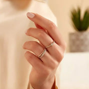 Lia Markiz Kesim Pırlanta Taşlı Rose Altın Yüzük