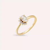 Sofia 0.59 CT Oval Kesim Pırlanta Taşlı Sarı Altın Yüzük