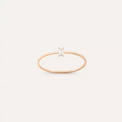 Solo 0.04 CT Baget Pırlanta Taşlı Rose Altın Yüzük