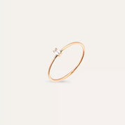 Solo 0.04 CT Baget Pırlanta Taşlı Rose Altın Yüzük