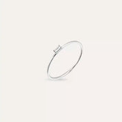 Solid 0.05 CT Baget Pırlanta Taşlı Beyaz Altın Yüzük