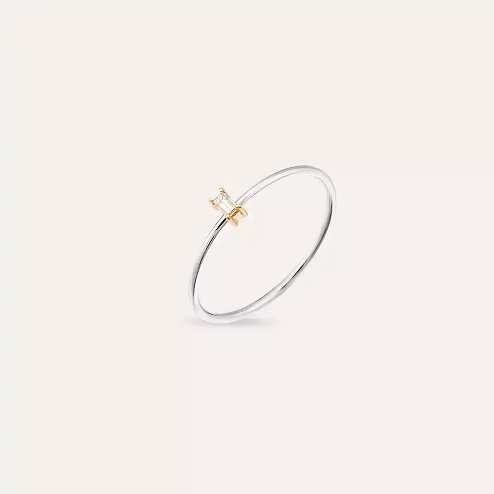 Solid 0.05 CT Baget Pırlanta Taşlı Yüzük