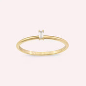 Solo Baget Kesim Pırlanta Taşlı Sarı Altın Yüzük