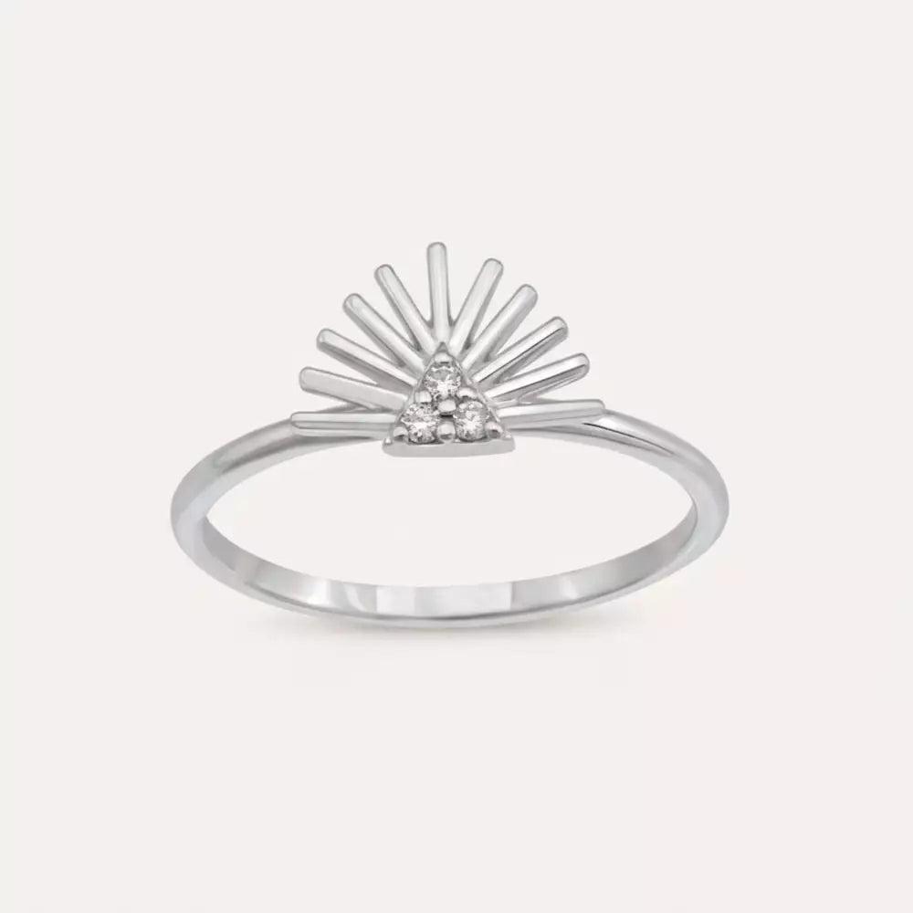 Solis Pırlanta Taşlı Beyaz Altın Yüzük