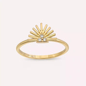 Solis Pırlanta Taşlı Sarı Altın Yüzük