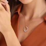 Solve Pırlanta Taşlı Rose Altın Kolye