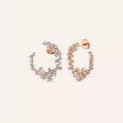 Solve Pırlanta Taşlı Rose Altın Küpe