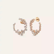 Solve Pırlanta Taşlı Rose Altın Küpe