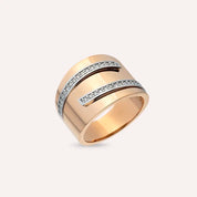 Span 0.24 CT Pırlanta Taşlı Rose Altın Yüzük