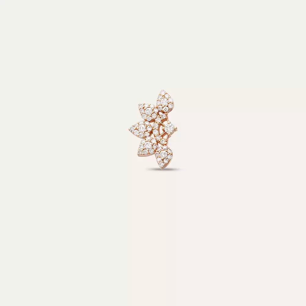 Sparkle Pırlanta Taşlı Rose Altın Tek Küpe