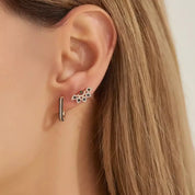 Sparkle Siyah Pırlanta Taşlı Rose Altın Piercing