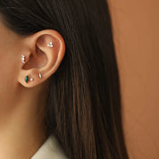 Spes Pırlanta Taşlı Rose Altın Piercing
