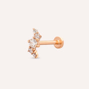 Spes Pırlanta Taşlı Rose Altın Piercing
