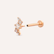 Spes Pırlanta Taşlı Rose Altın Piercing